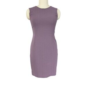 Agnona Women's Wool Sheath Dress Size 46 US 10 Mauve Stretch Quiet Luxury Italy
